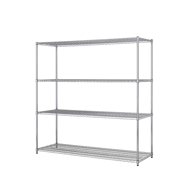 Metal Chrome Wire Shelving Unit 4 Tier 1838mm H x 1822mm W x 609mm D - 240KG's UDL Per Shelf