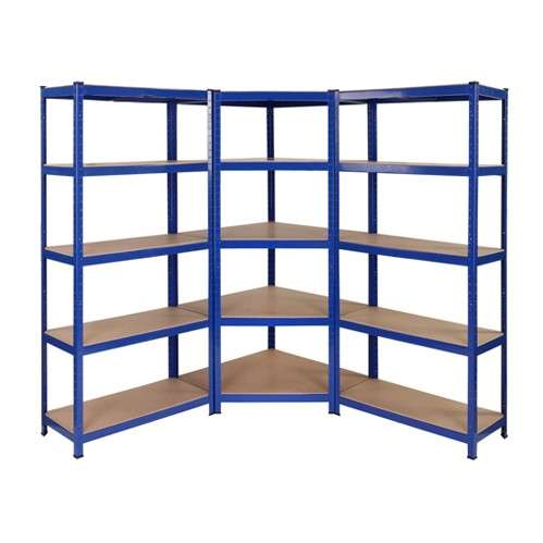 Select Your Size - 3 Bay Corner MEGA DEAL Garage Shelving Units / Racking 5 Levels