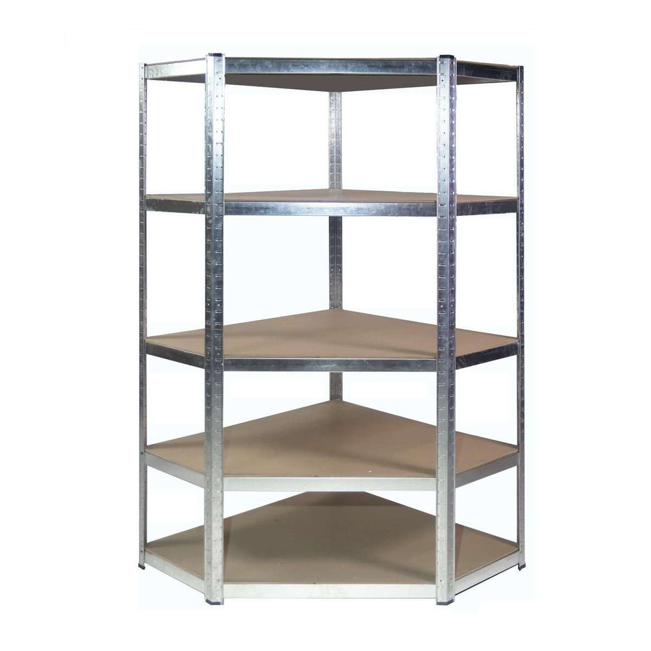 3 Bay MEGA DEAL Corner Galvanised Steel Shelving 1800mm H x 900mm W x 400mm D - 175KG's UDL Per Shelf