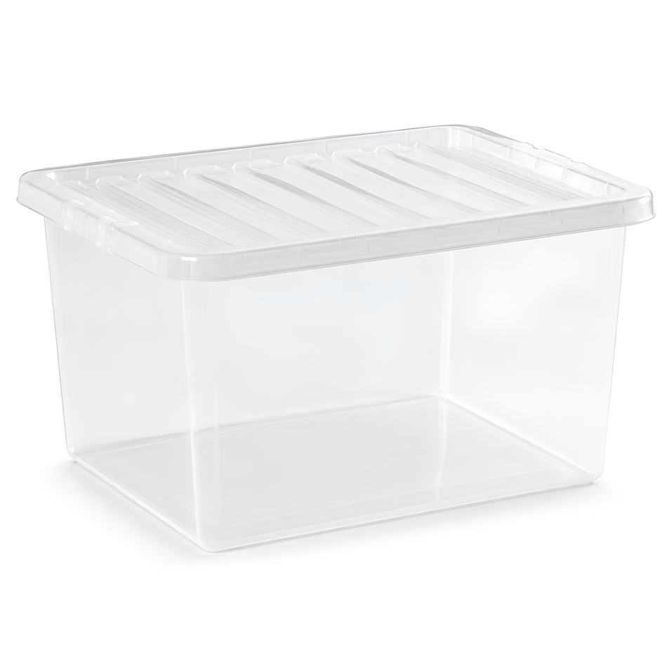 Wham Bam Crystal 37L Storage Boxes | Clear Plastic Storage Tubs with Lids