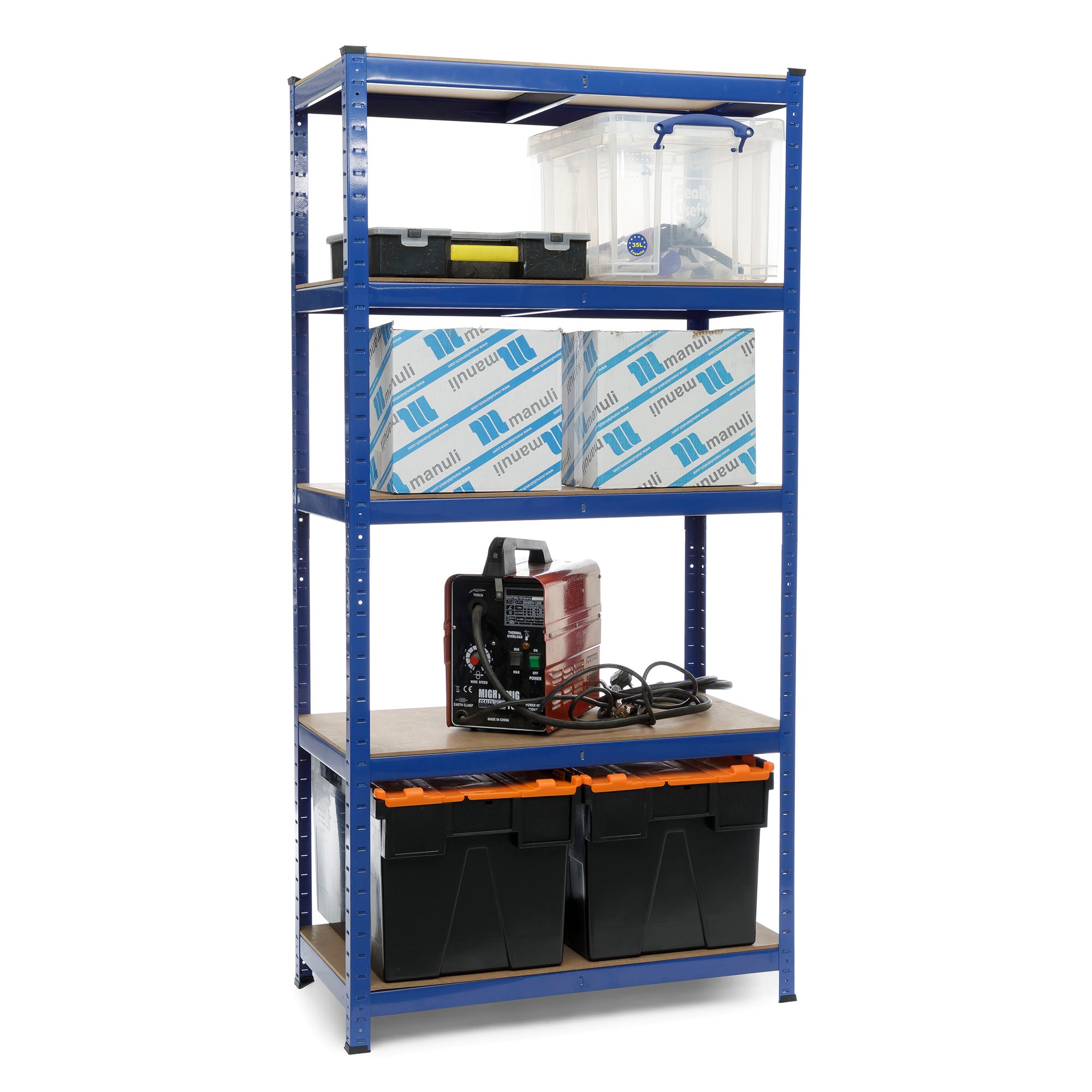 Garage Shelving Unit 5 Levels 1800mm H x 900mm W x 600mm D | 8 X Wham ...