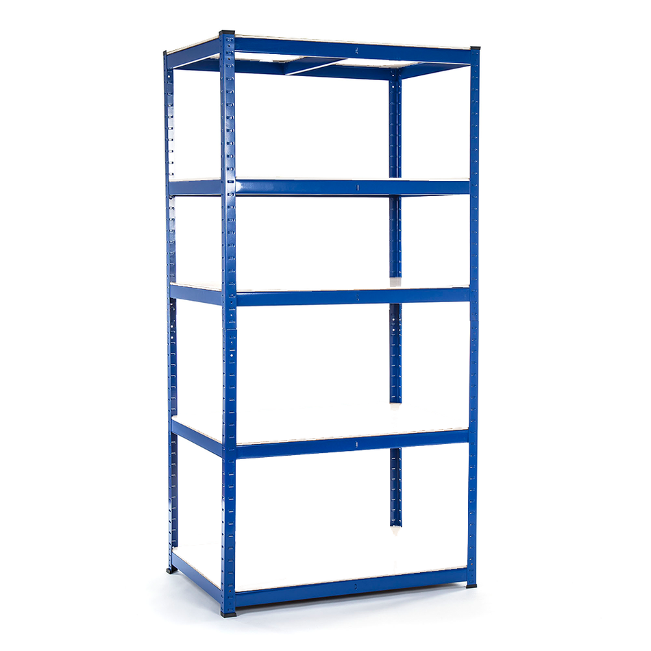 Garage Shelving Unit - Racking 5 Levels with Melamine Shelves 1800mm H x 900mm W x 600mm D - 275KG's UDL Per Shelf