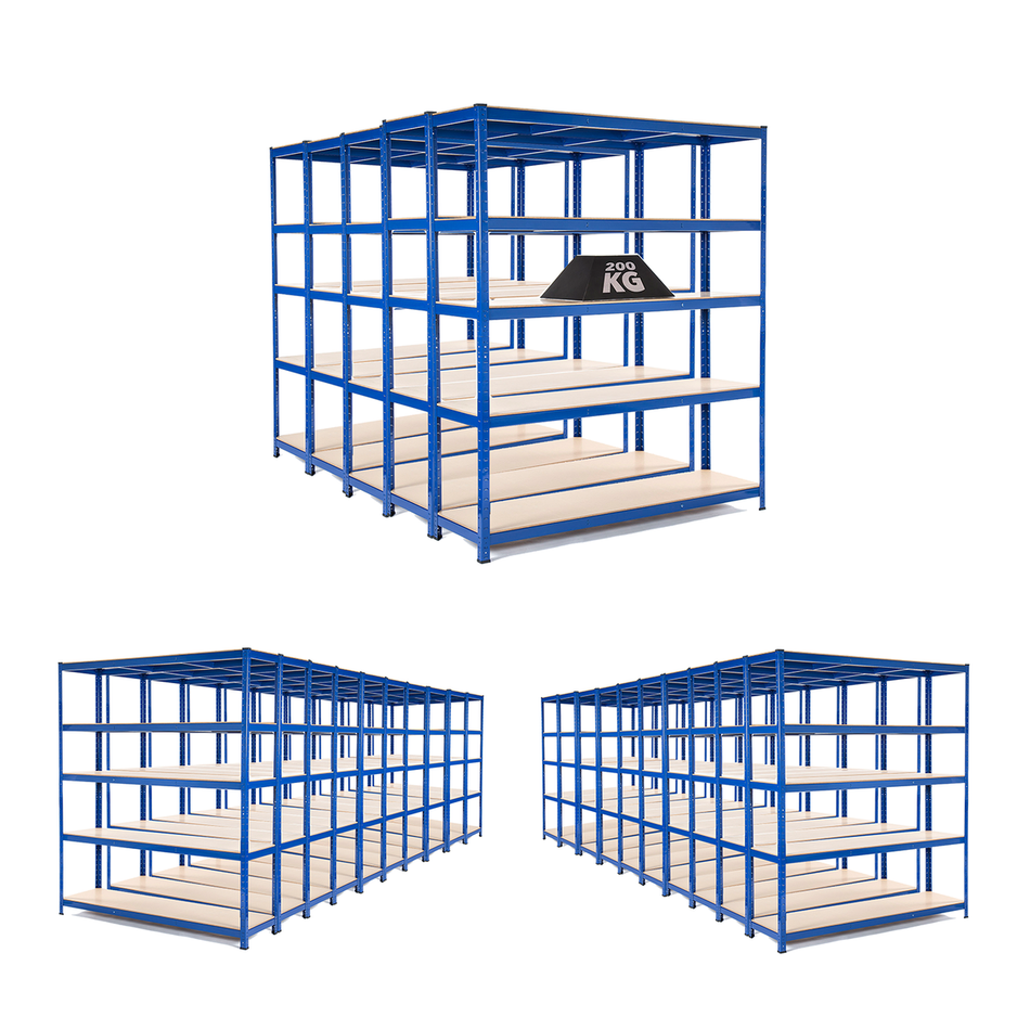 Multi Buy Deal 5 | 10 | 25 Units Available 1800mm H x 1500mm W x 450mm D - Garage Shelving Unit - Racking 5 Levels