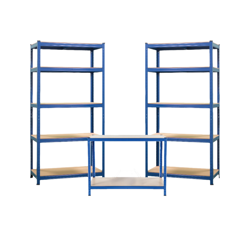 3 Bay Garage Storage MEGA DEAL – Includes 2 Shelving Units + 1 Workbench