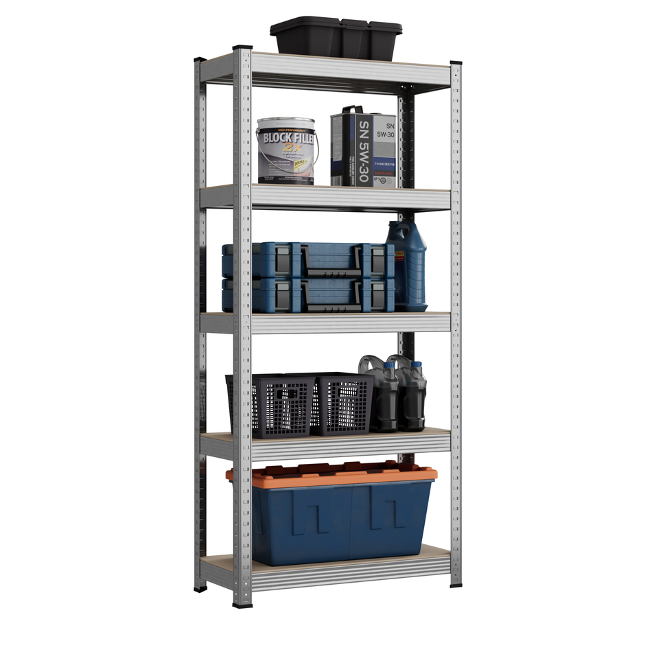 Galvanised Steel Garage Shelving Unit - 1500mm H x 700mm W x 300mm D ...