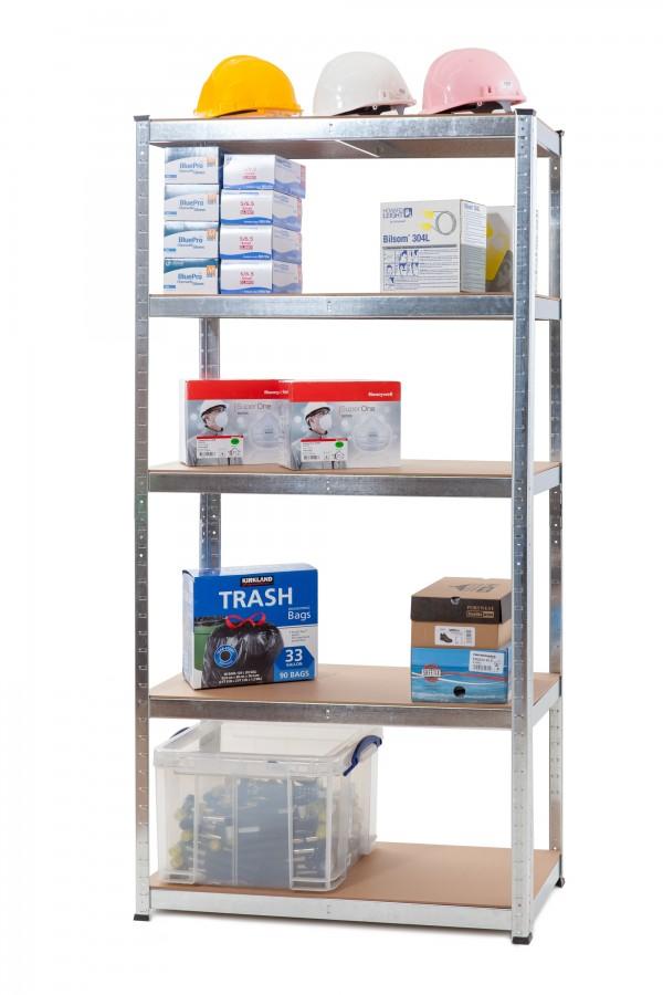 Galvanised Steel Garage Shelving Unit - 1500mm H x 700mm W x 300mm D - 150KG's UDL Per Shelf