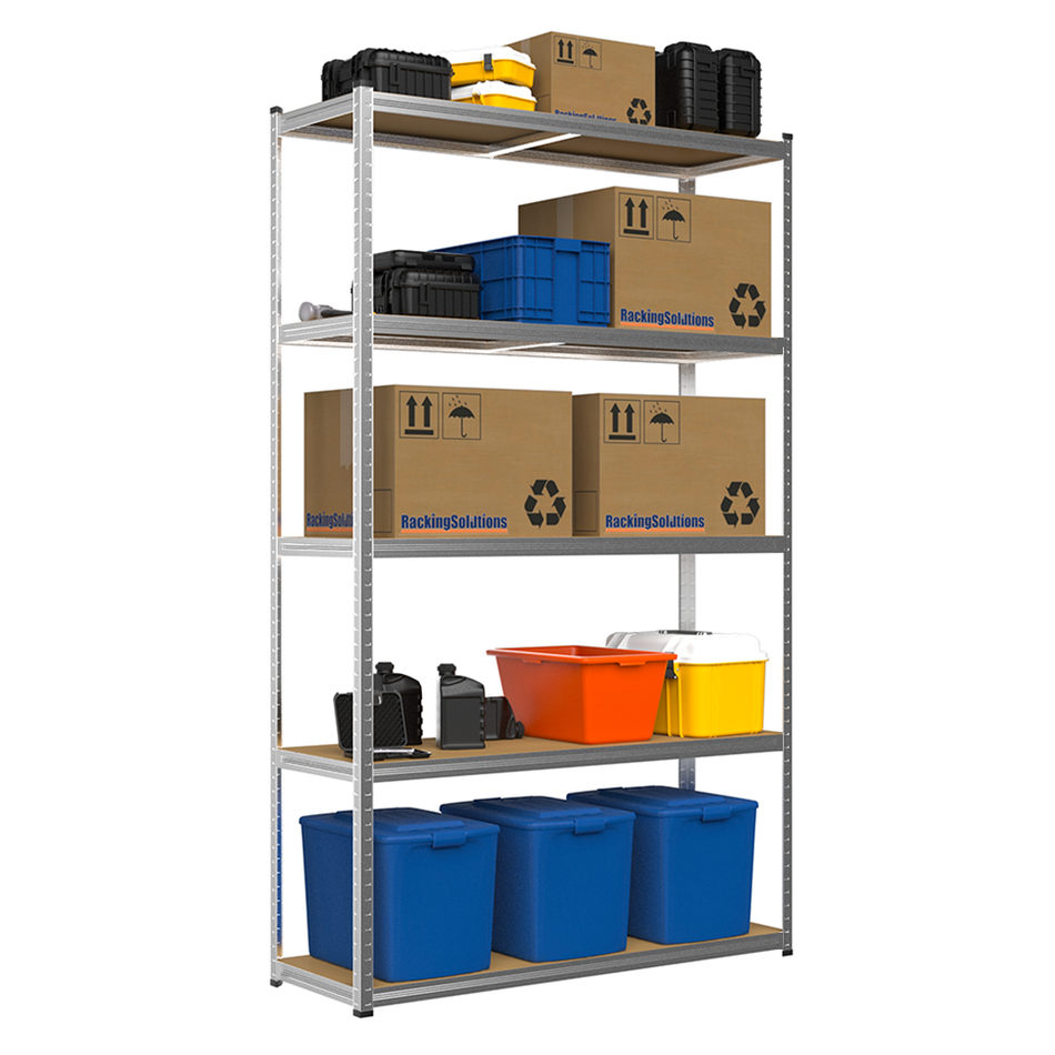 Galvanised Steel Garage Shelving Unit - 1800mm H x 1200mm W x 450mm D - 200KG's UDL Per Shelf