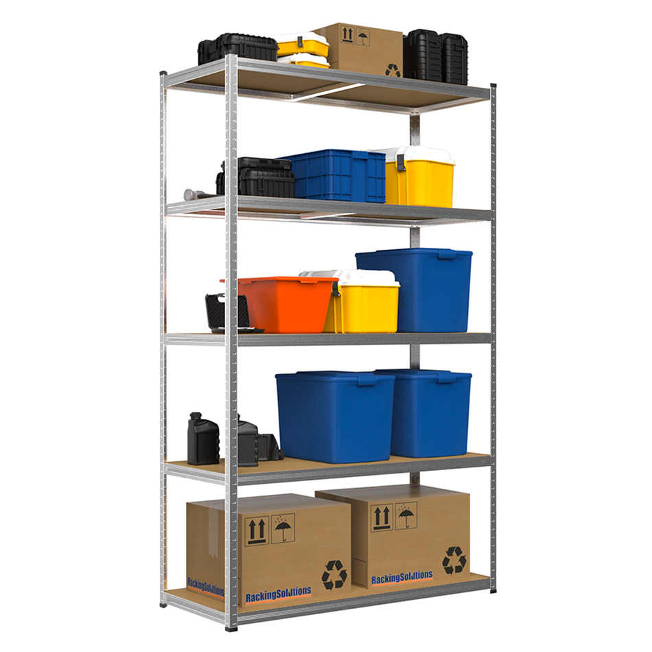 Galvanised Steel Garage Shelving Unit - 1800mm H x 1200mm W x 600mm D - 200KG's UDL Per Shelf