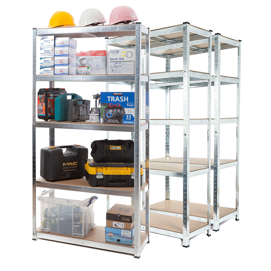 3 Bay MEGA DEAL Galvanised Steel Shelving 1500mm H x 700mm W x 300mm D - 150KG's Per Shelf