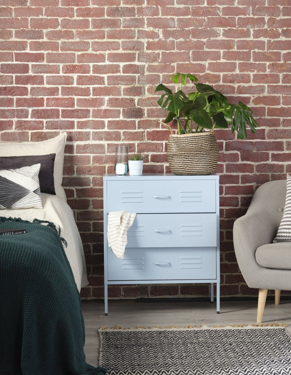 The Lambeth - Industrial Style Metal Drawers In Sky Blue