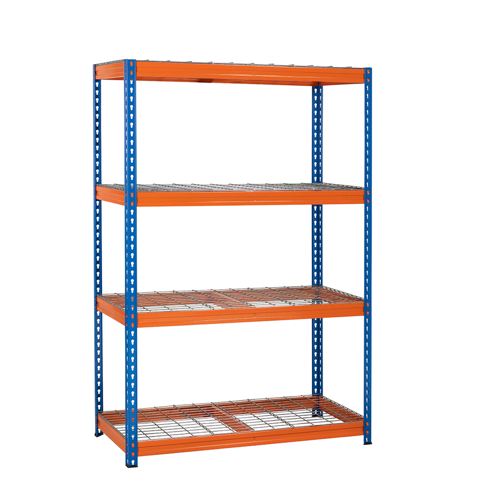 Heavy Duty Industrial Shelving Unit with 4 Wire Mesh Shelves - 1800mm H x 1200mm W x 600mm D - 400KG's UDL Per Shelf