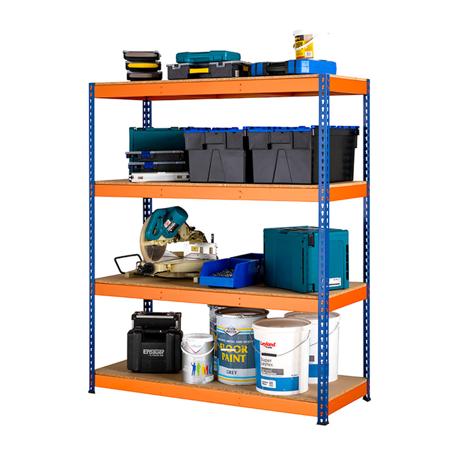 Heavy Duty Industrial Shelving Unit 4 Levels 1800mm High - Select Your Size | 400KG's UDL Per Shelf