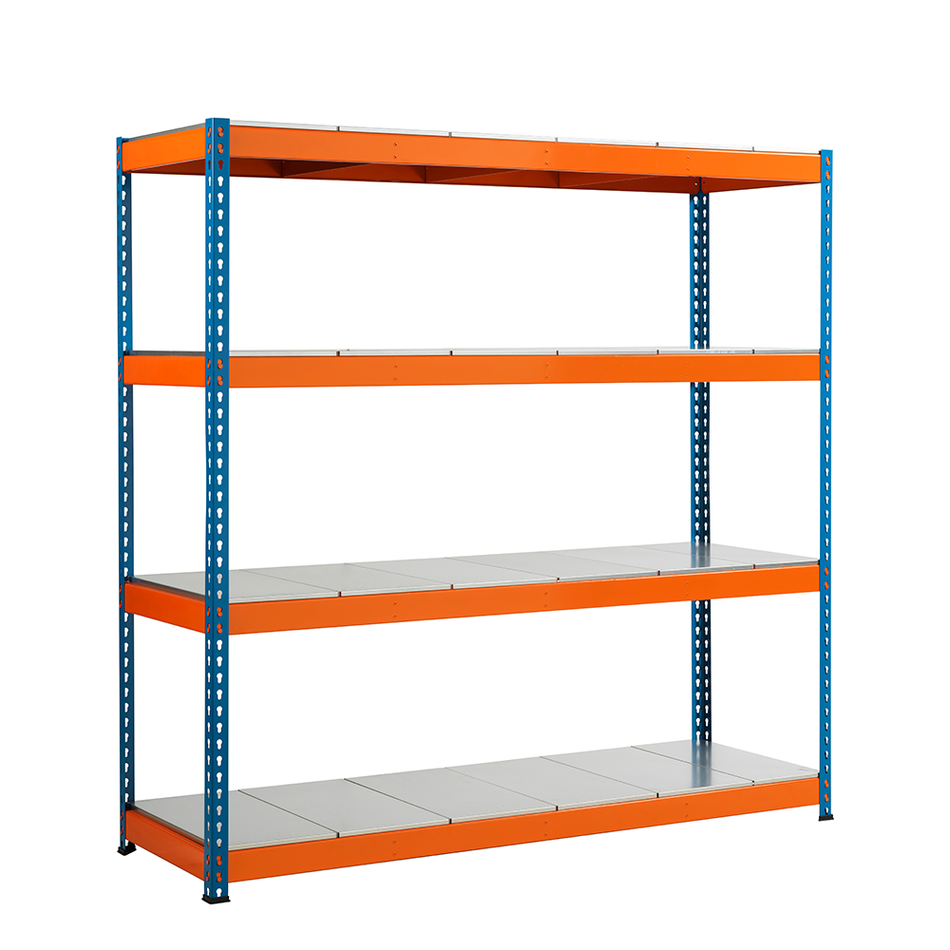 Steel Racking 4 Levels Heavy Duty 1800mm H x 1800mm W x 450mm D - 400KG's UDL Per Shelf