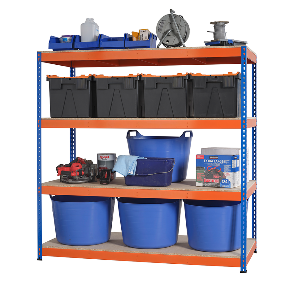 Heavy Duty Industrial Shelving Unit 4 Levels - 1800mm H x 1800mm W x 750mm D - 400KG's UDL Per Shelf