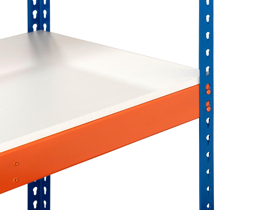 Heavy Duty Industrial Shelving Unit 4 Melamine Shelves - 1800mm H x 1800mm W x 600mm D - 500KG's UDL Per Shelf