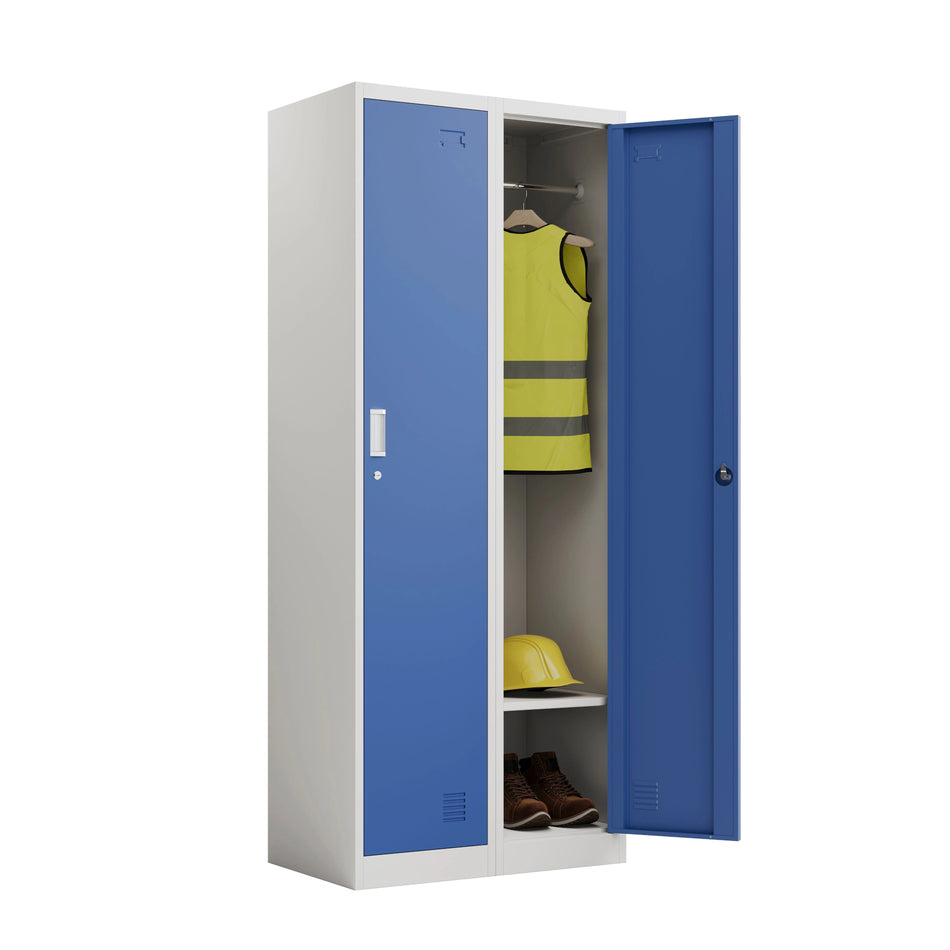 2 X Single Door Steel Locker 1850mm H x 380mm W x 450mm D