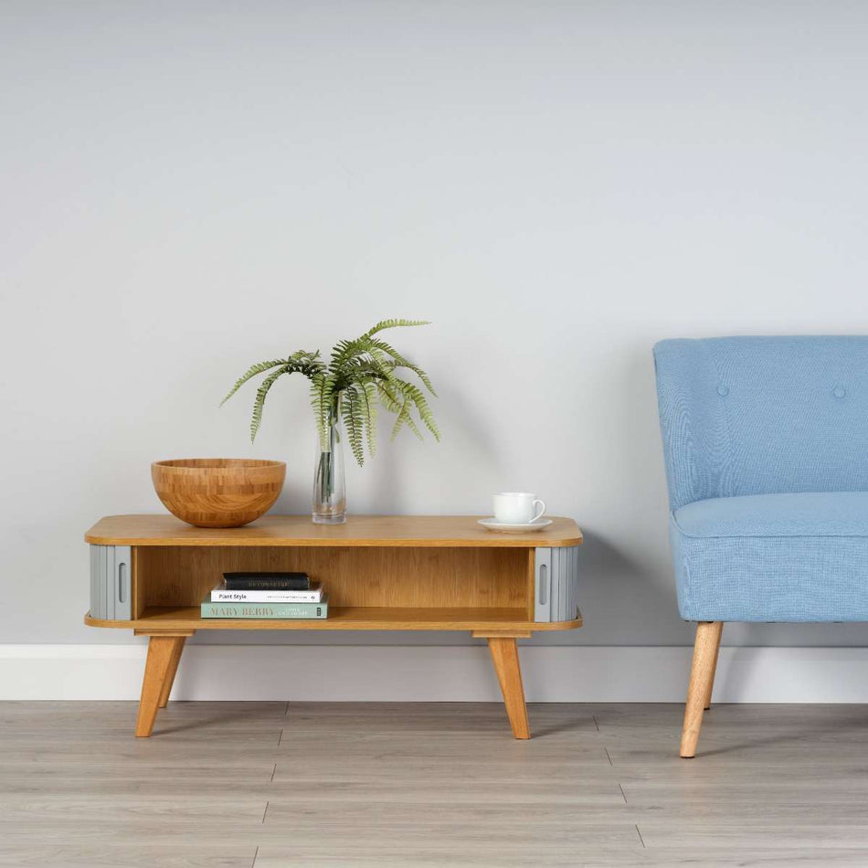 Malmo Coffee Table with Light Grey Sliding Doors