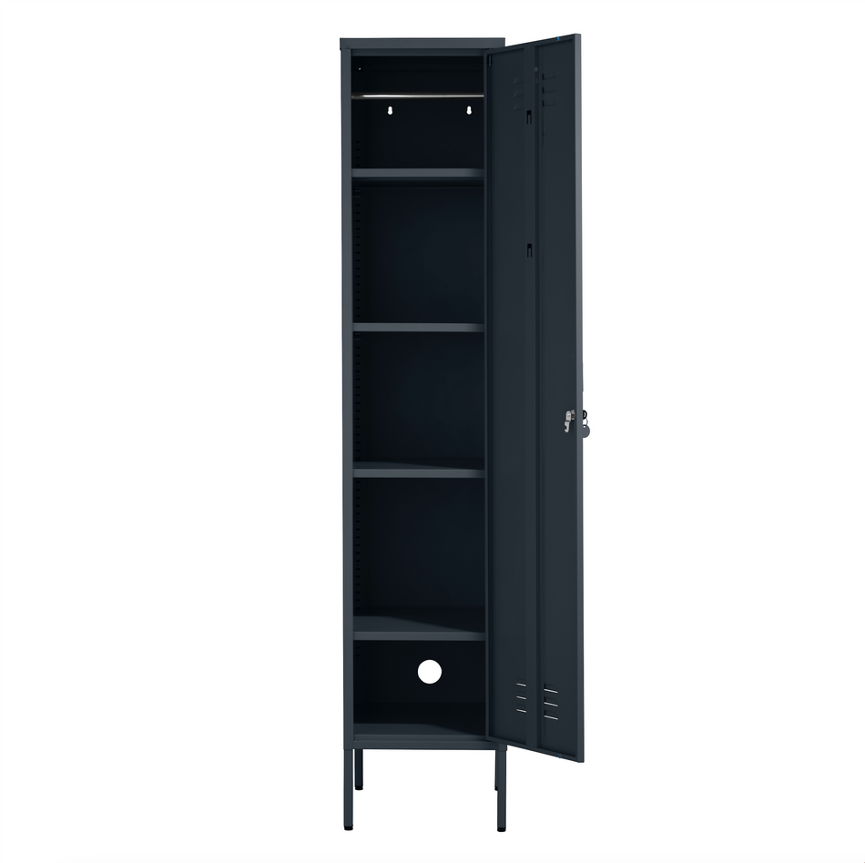 The Bexley - Tall Single Door Storage Locker In Slate Grey