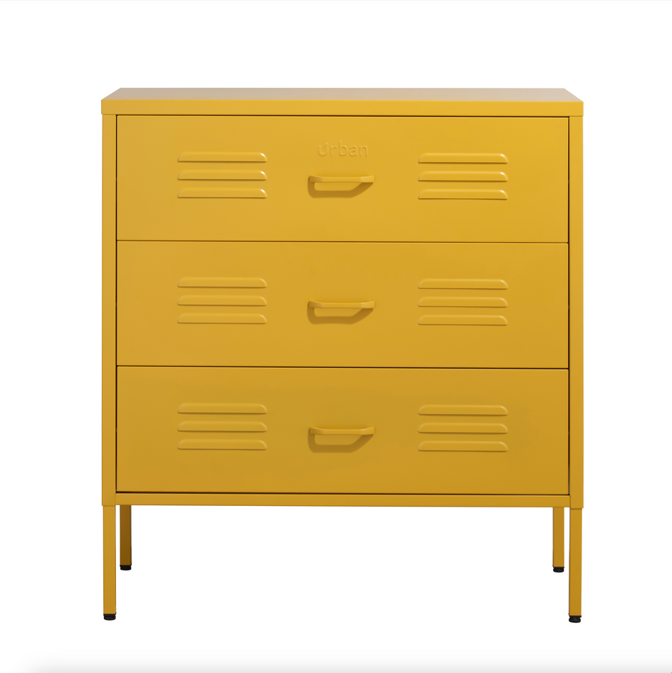 The Lambeth - Industrial Style Metal Drawers In Mustard