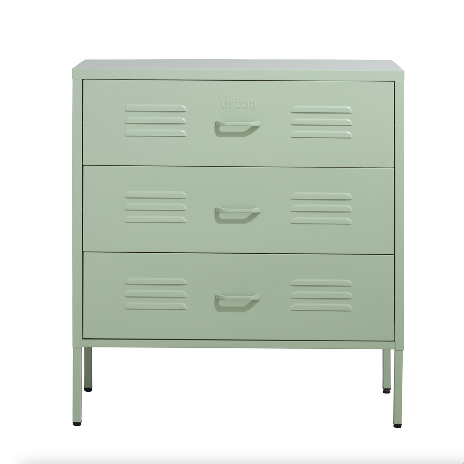 The Lambeth - Industrial Style Metal Drawers In Sage