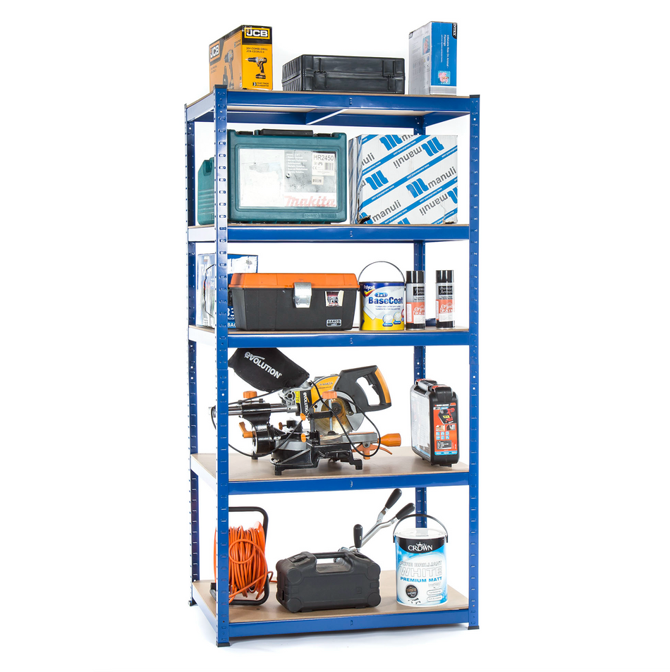 Garage Shelving Unit - Racking 5 Levels 1800mm H x 900mm W x 600mm D - 275KG's UDL Per Shelf