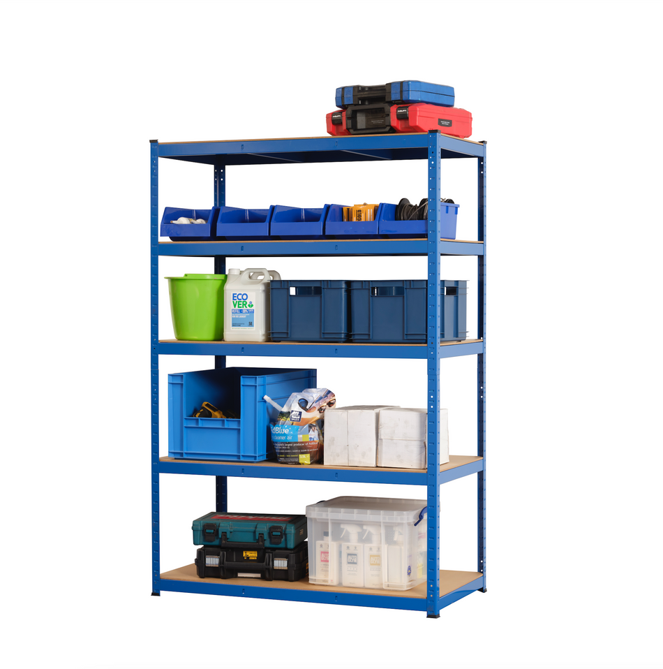 Garage Shelving Unit - Racking 5 Levels 1800mm H x 1200mm W x 600mm D - 275KG's UDL Per Shelf