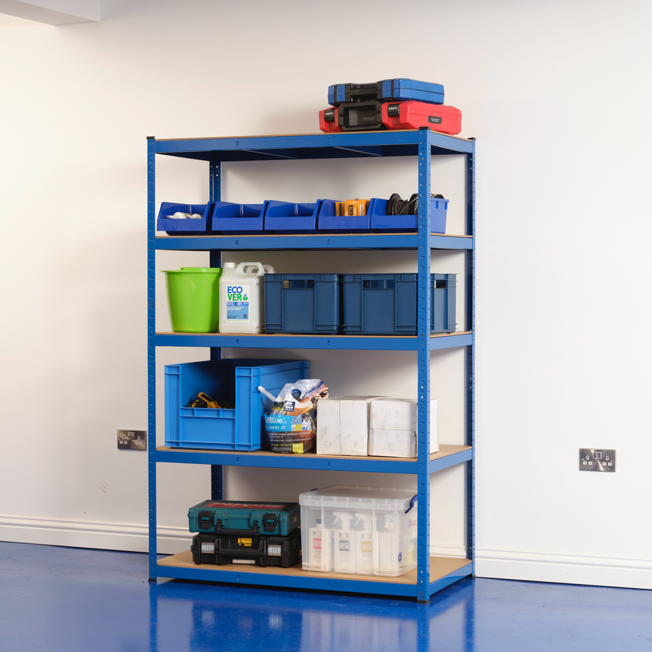 Garage Shelving Unit - Racking 5 Levels 1800mm H x 1200mm W x 600mm D - 275KG's UDL Per Shelf