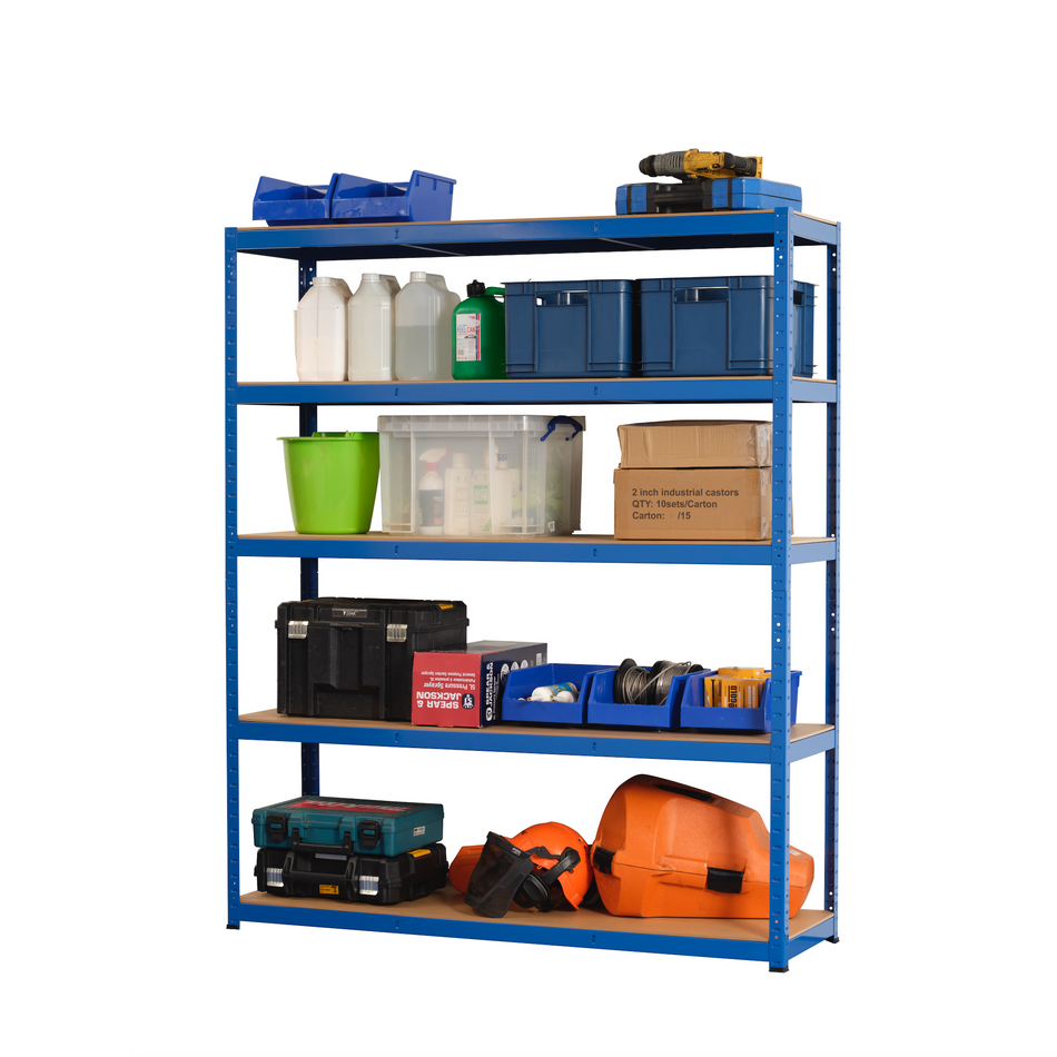 Garage Shelving Unit - Racking 5 Levels 1800mm H x 1500mm W x 450mm D - 200KG's UDL Per Shelf