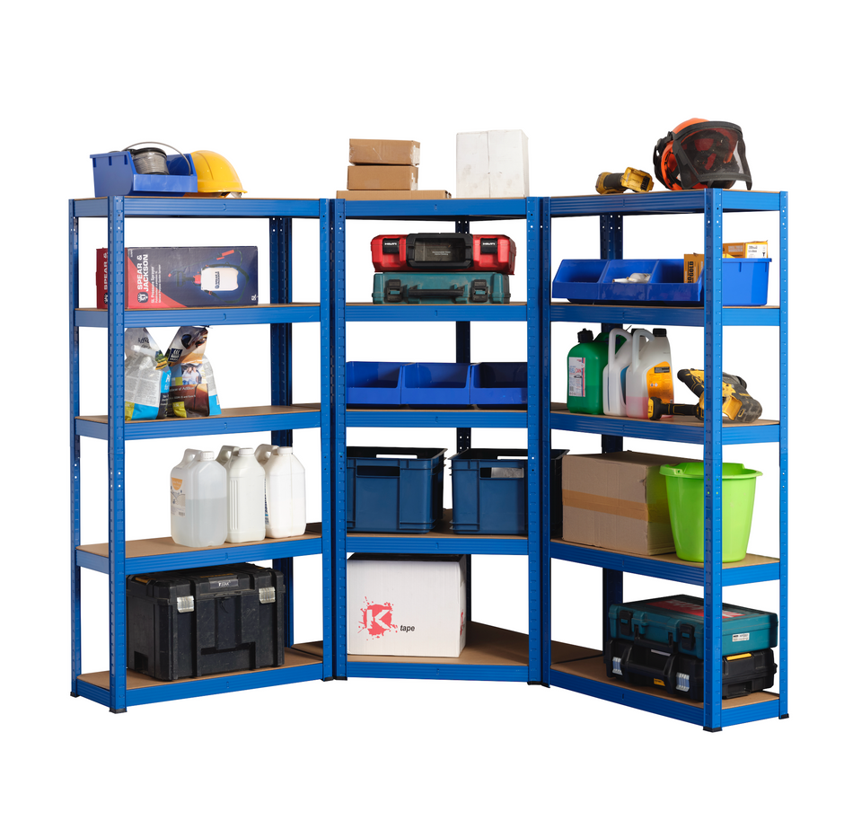 3 Bay MEGA DEAL Heavy Duty Garage Corner Kit 1500mm H x 750mm W x 300mm D - 175KG's UDL Per Shelf