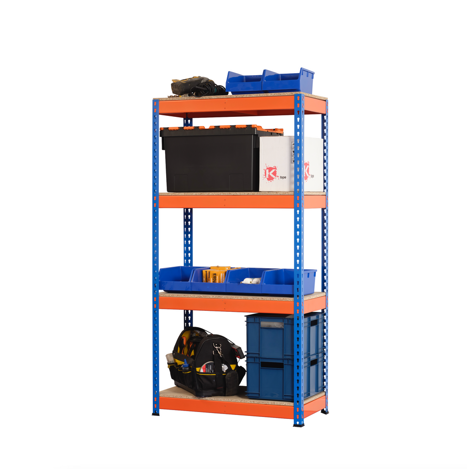 Heavy Duty Industrial Shelving Unit 4 Levels - 1800mm H x 900mm W x 600mm D - 400KG's UDL Per Shelf