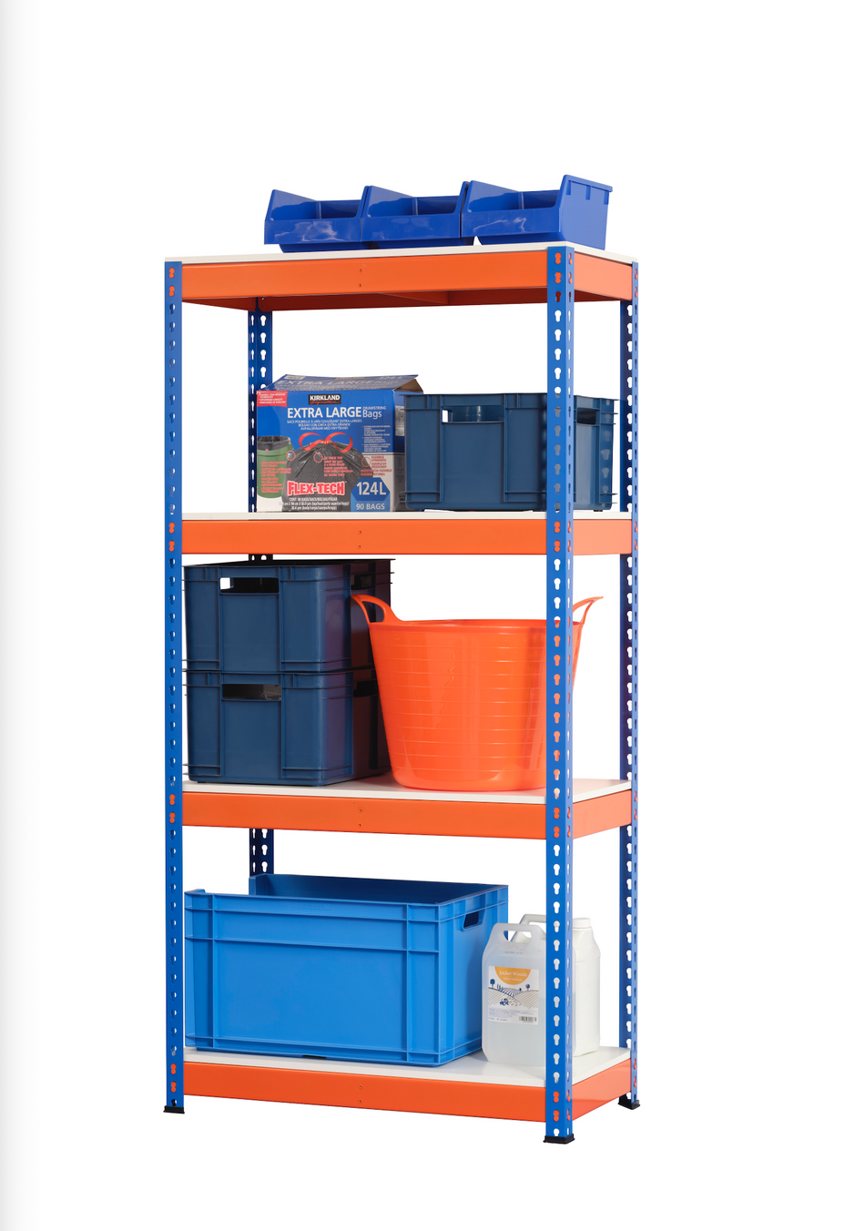 Heavy Duty Industrial Shelving Unit 4 Melamine Shelves - 1800mm H x 900mm W x 600mm D - 400KG's UDL Per Shelf