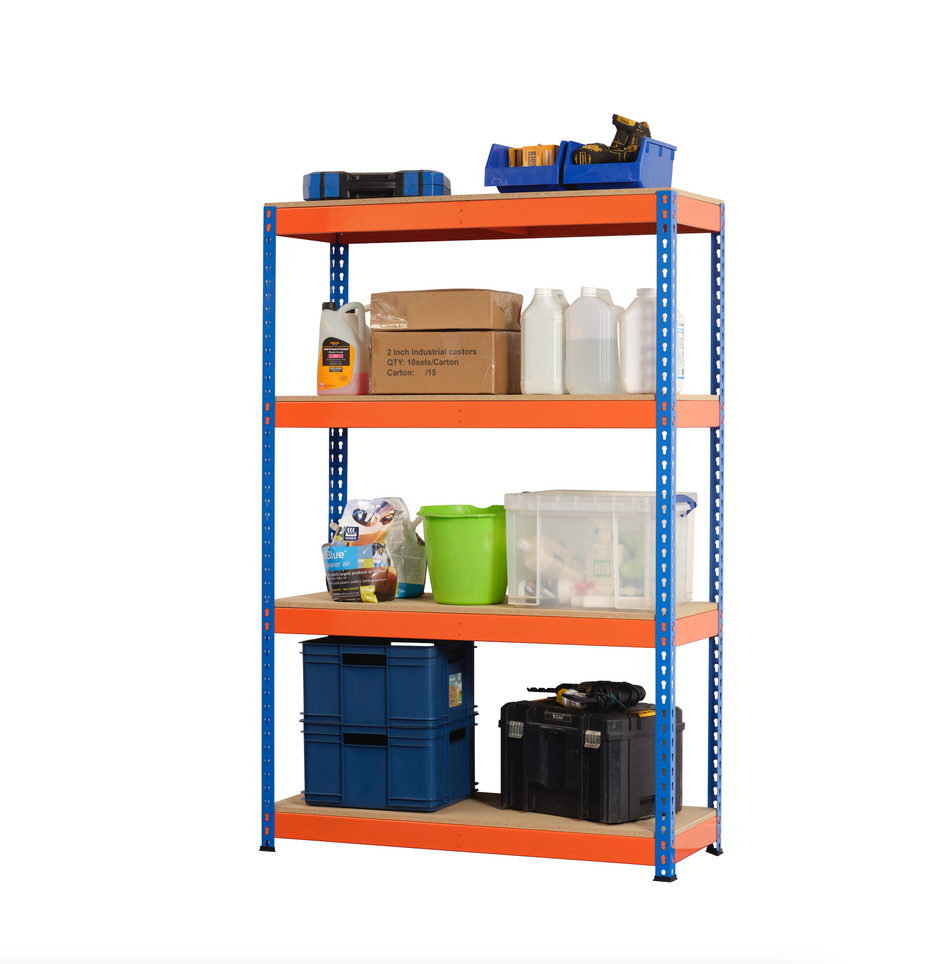 Heavy Duty Industrial Shelving Unit 4 Levels - 1800mm H x 1200mm W x 600mm D - 400KG's UDL Per Shelf