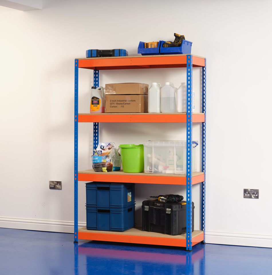 Heavy Duty Industrial Shelving Unit 4 Levels - 1800mm H x 1200mm W x 600mm D - 400KG's UDL Per Shelf