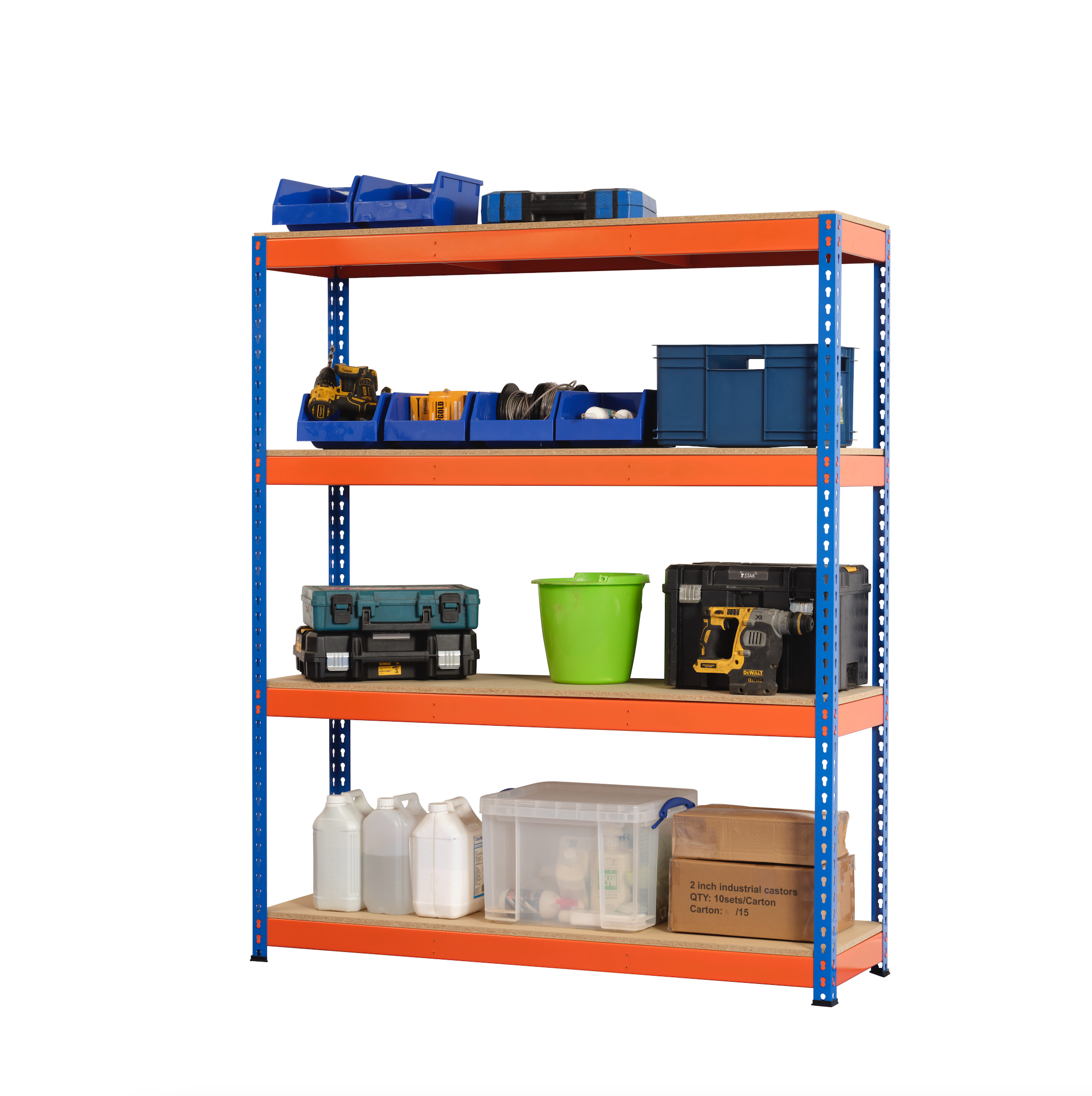 Heavy Duty Industrial Shelving Unit 4 Levels - 1800mm H x 1500mm W x 4 ...