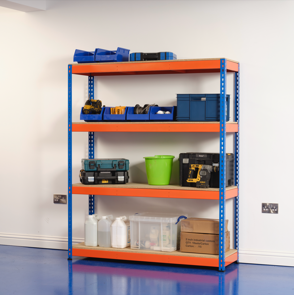 Heavy Duty Industrial Shelving Unit 4 Levels - 1800mm H x 1500mm W x 450mm D - 400KG's UDL Per Shelf