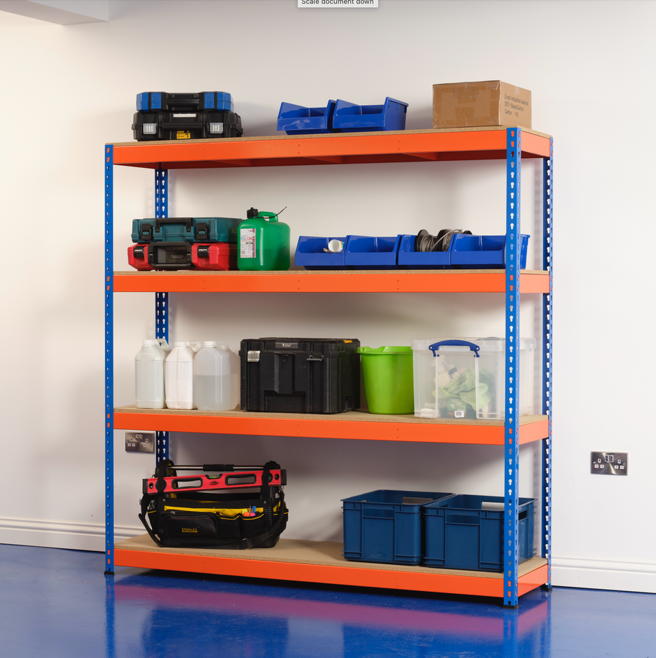Heavy Duty Industrial Shelving Unit 4 Levels - 1800mm H x 1500mm W x 6 ...