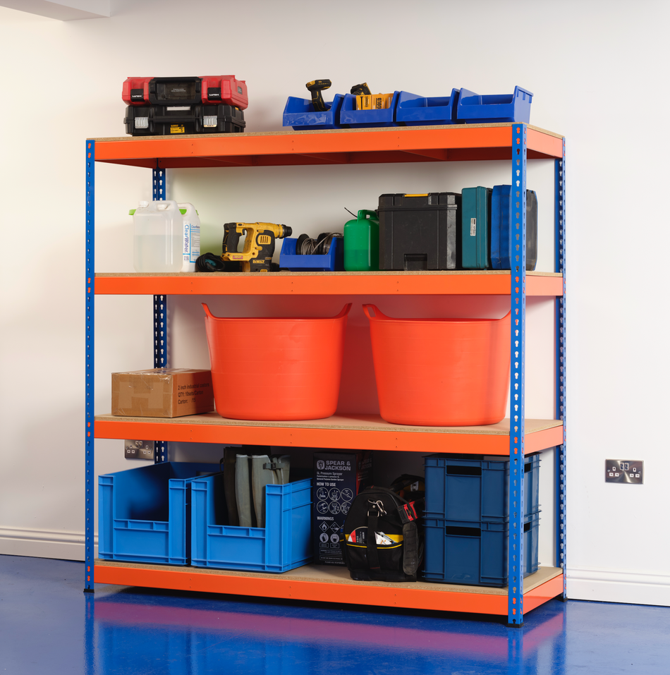 Heavy Duty Industrial Shelving Unit 4 Levels - 1800mm H x 1800mm W x 450mm D - 400KG's UDL Per Shelf