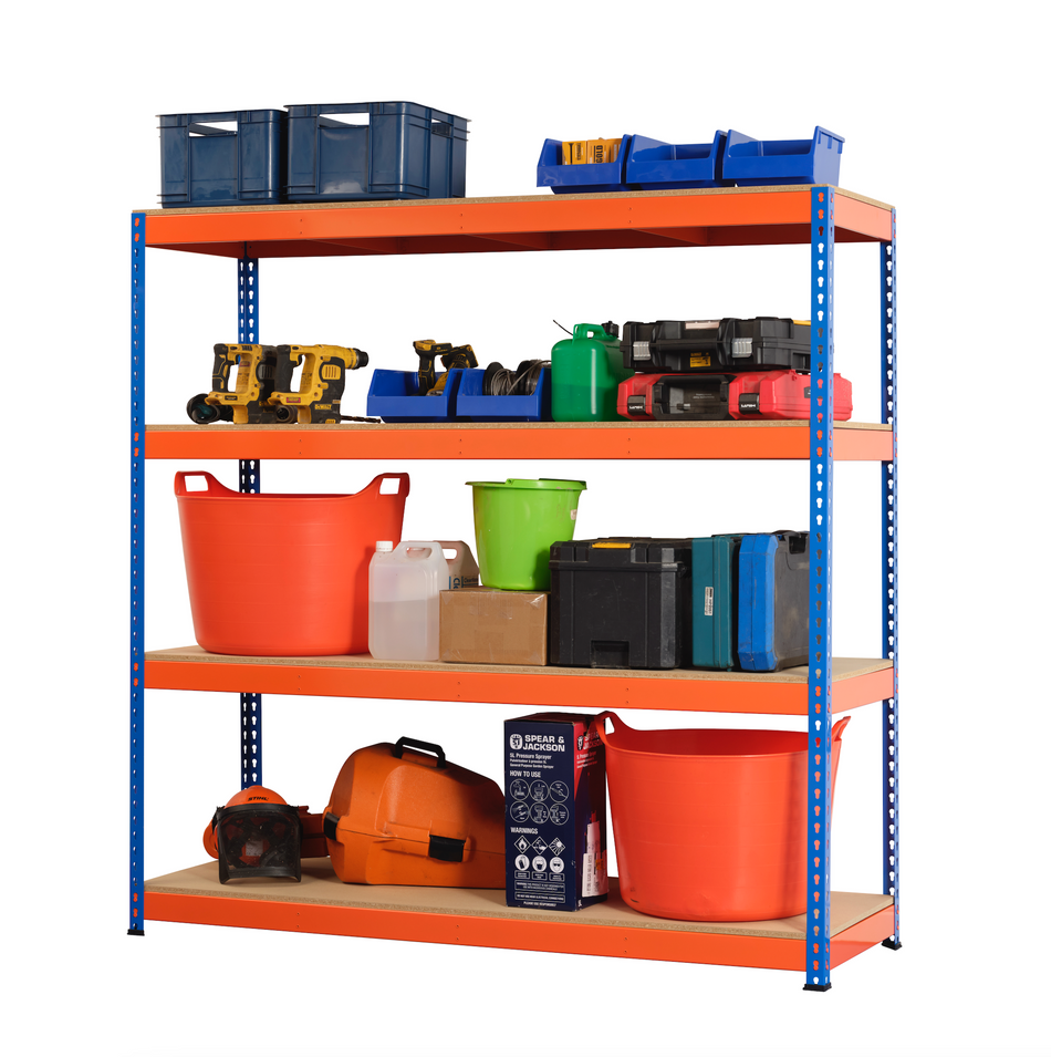 Heavy Duty Industrial Shelving Unit 4 Levels - 1800mm H x 1800mm W x 600mm D - 400KG's UDL Per Shelf