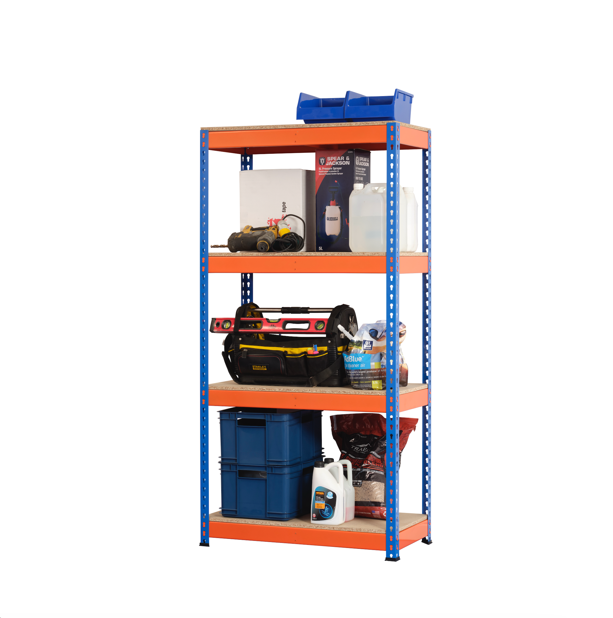 Heavy Duty Industrial Shelving Unit 4 Levels - 1800mm H x 900mm W x 45 ...