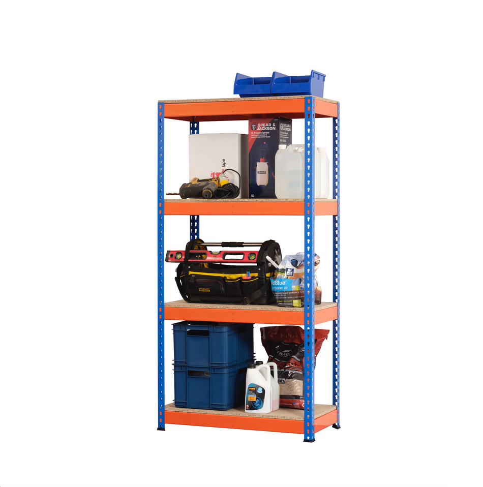 Heavy Duty Industrial Shelving Unit 4 Levels - 1800mm H x 900mm W x 450mm D - 400KG's UDL Per Shelf