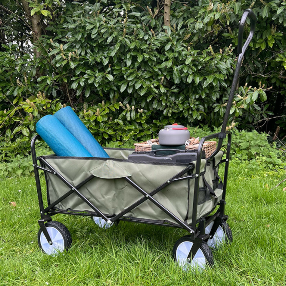 100 Litre Green Heavy Duty Folding Trolley Festival Cart Holds 100KG – 1130mm H x 980mm W x 530mm D