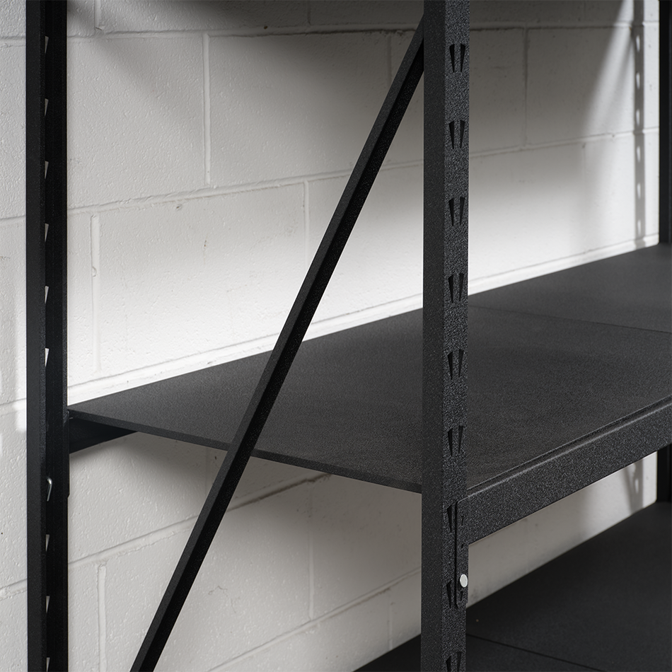 Black Heavy Duty Industrial Racking With Metal Shelves 1830mm H x 1800mm W x 600mm D - 400KG UDL Per Shelf