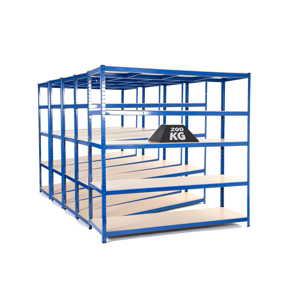 Multi Buy Deal 5 | 10 | 25 Units Available 1800mm H x 1800mm W x 600mm D - Garage Shelving Unit - Racking 5 Levels