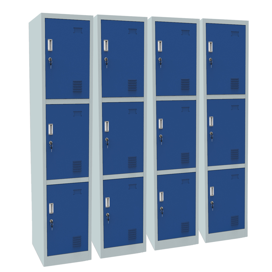 4 X 3 Door Steel Locker 1850mm H x 380mm W x 450mm D