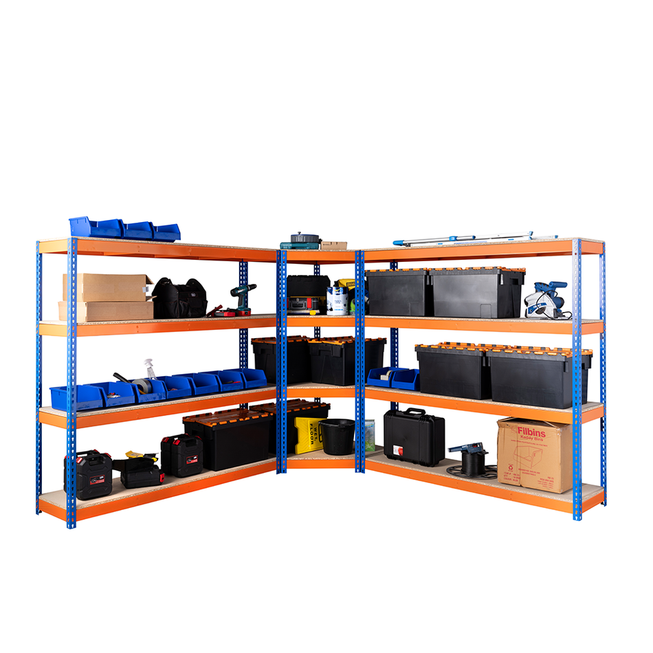 Heavy Duty Shelving/Racking Corner Kit 4 Levels 1800mm H x 1800mm W x 450mm D - 400KG's UDL Per Shelf