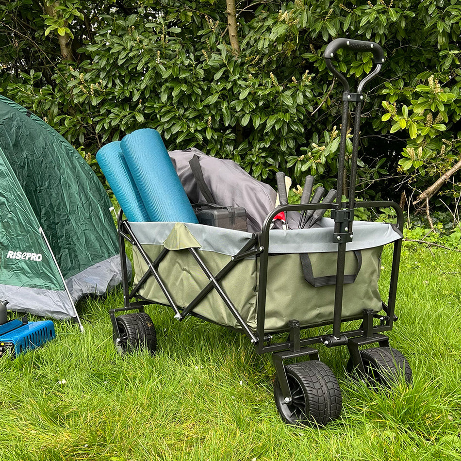 100 Litre Green Heavy Duty Folding Trolley Festival Cart Holds 130KG – 1000mm H x 580mm W x 560mm D