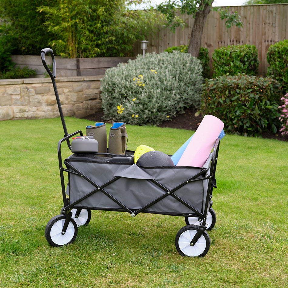 100 Litre Grey Heavy Duty Folding Trolley Festival Cart Holds 100KG – 1130mm H x 980mm W x 530mm D